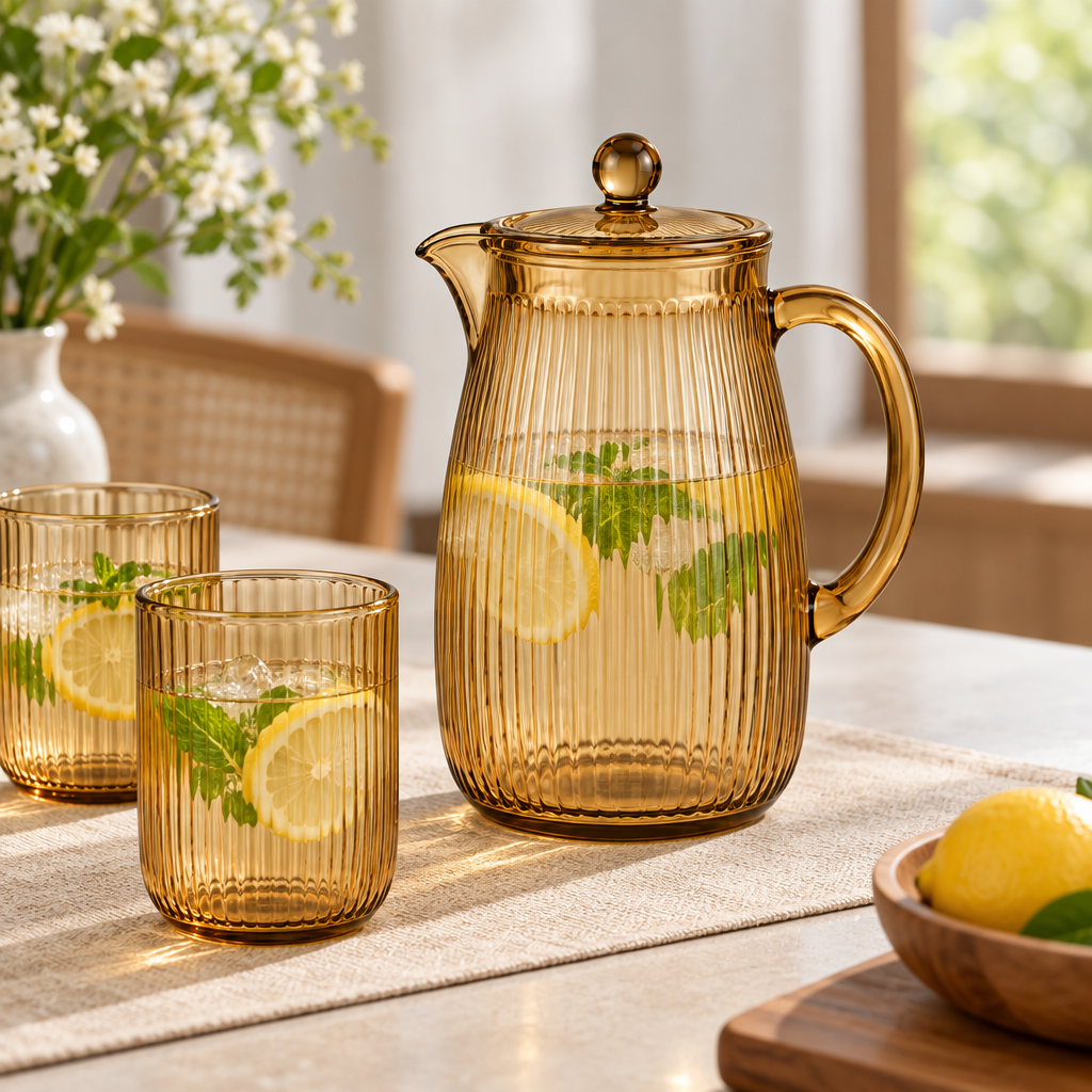 Qavlori™ Vintage Heat-Resistant Glass Water Pitcher main image 06