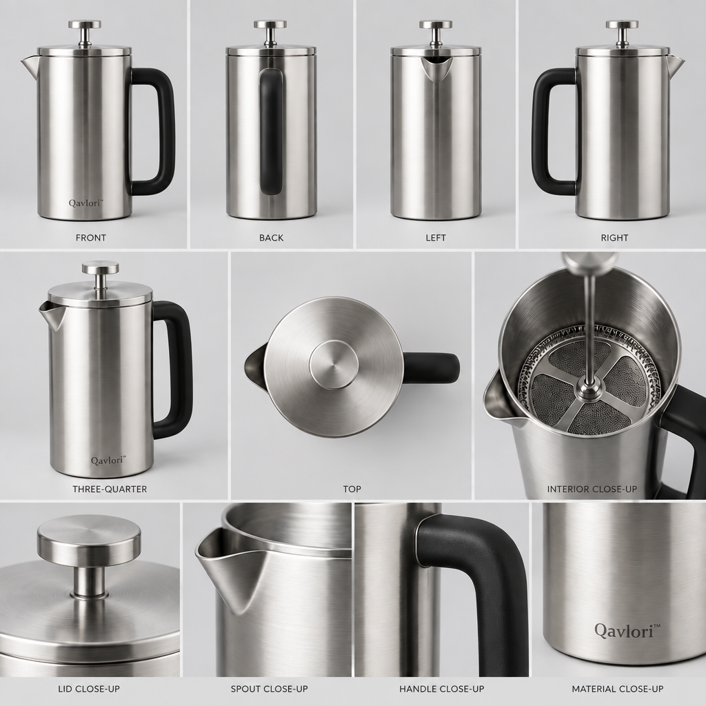 Qavlori™ Stainless Steel French Press Coffee Maker main image 06