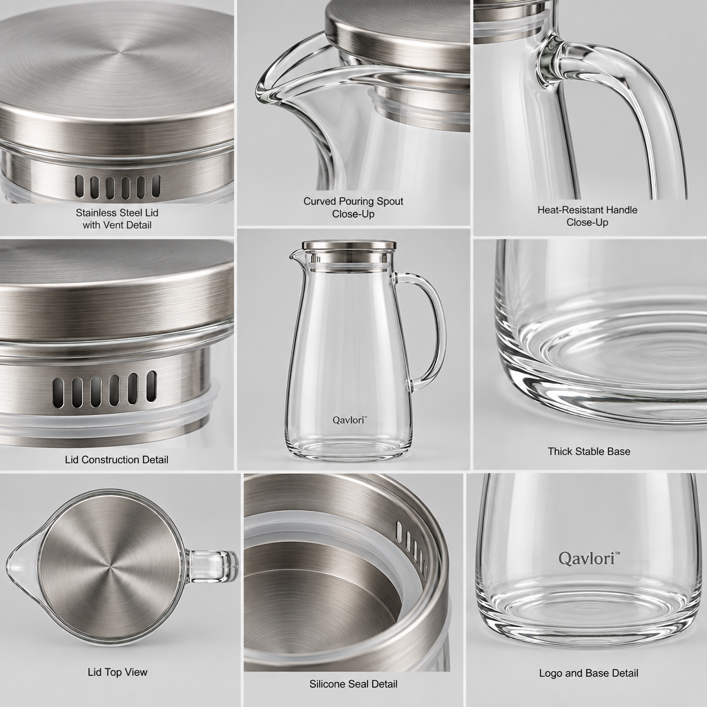 Qavlori™ High-Borosilicate Glass Water Pitcher main image 06