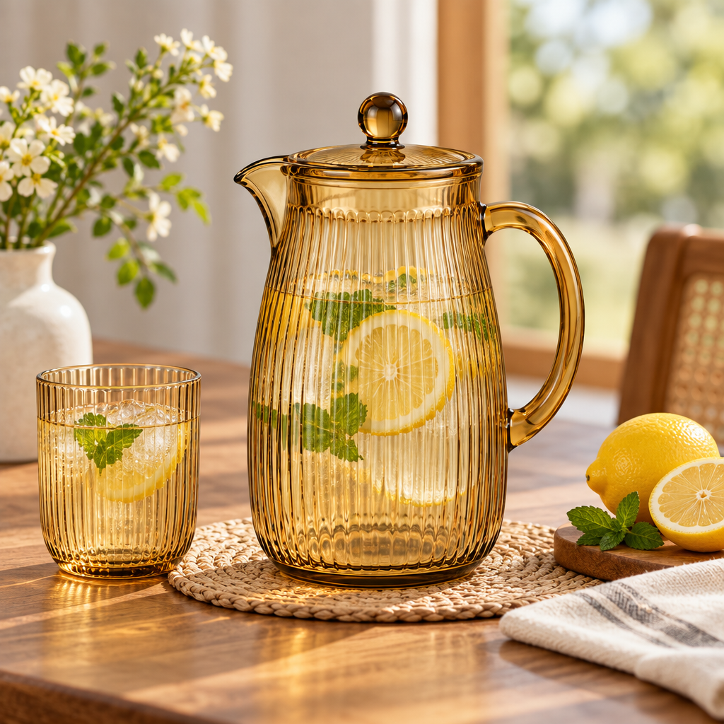 Qavlori™ Vintage Heat-Resistant Glass Water Pitcher main image 02