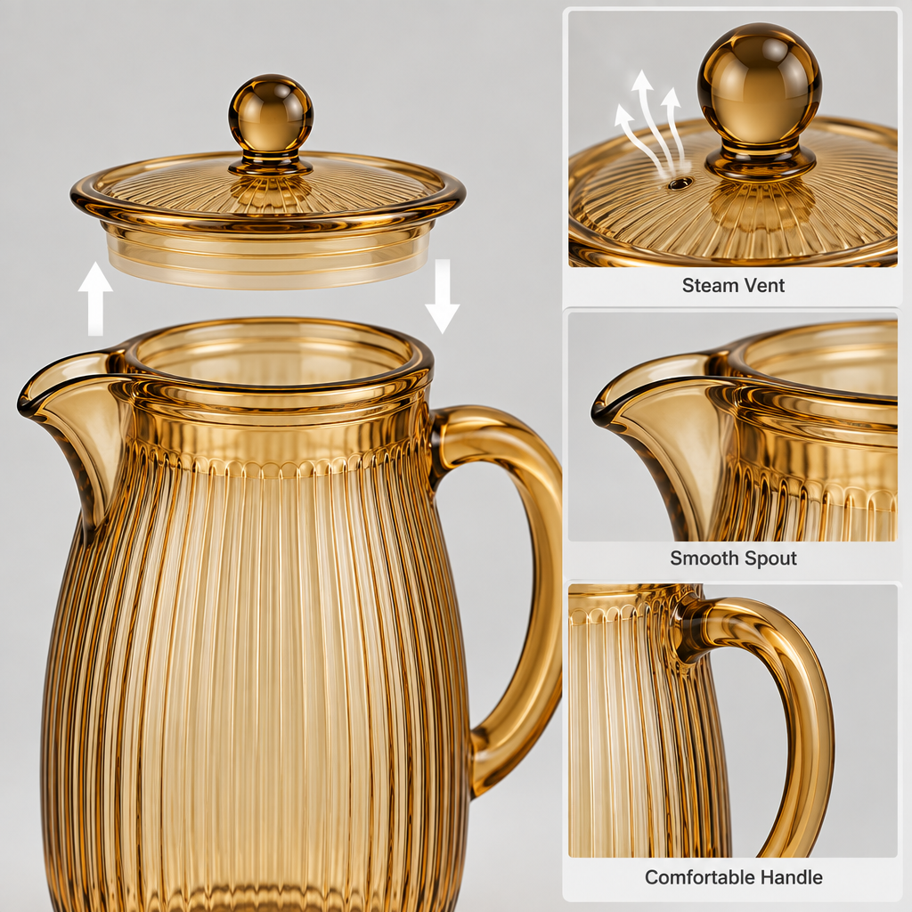 Qavlori™ Vintage Heat-Resistant Glass Water Pitcher main image 03