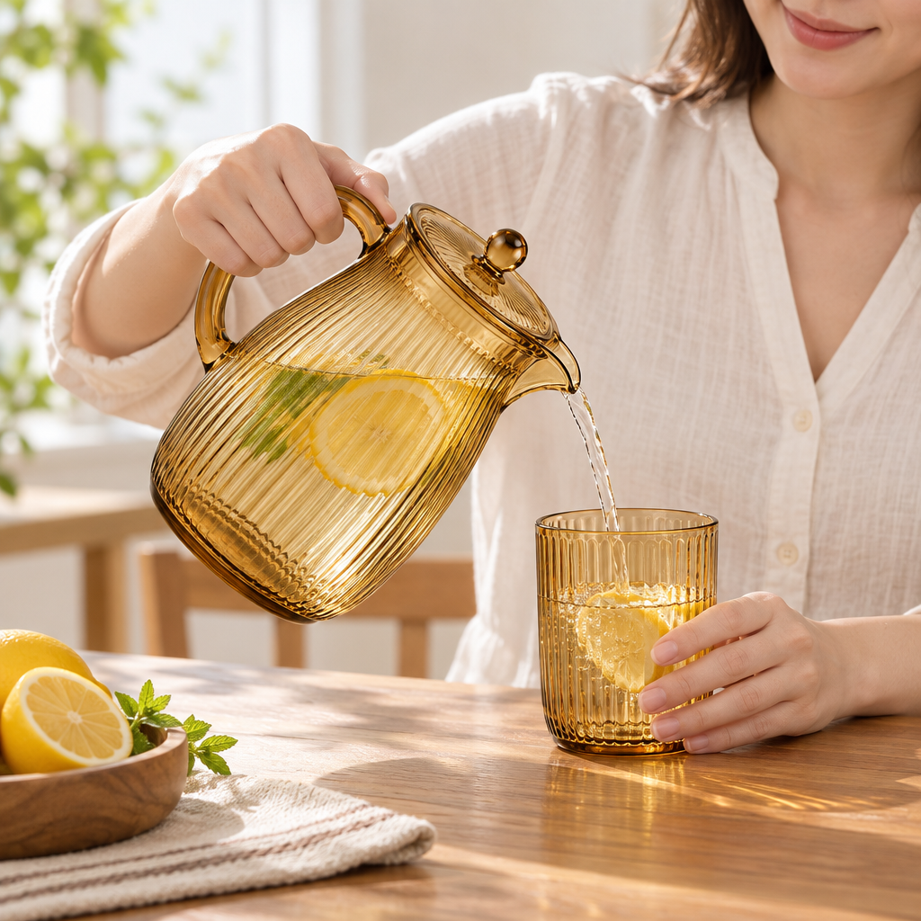 Qavlori™ Vintage Heat-Resistant Glass Water Pitcher main image 04