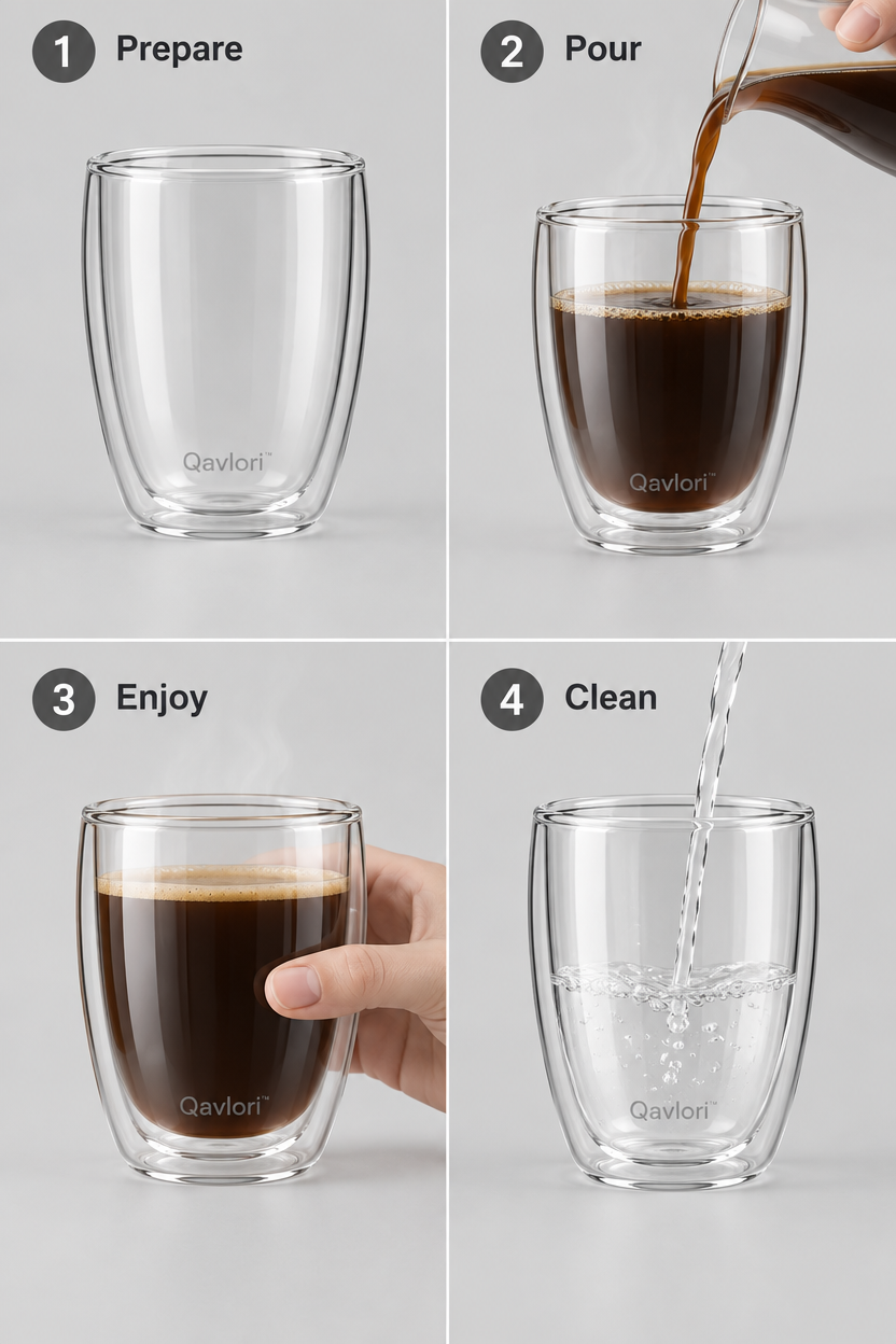 Qavlori™ Double-Wall Heat-Resistant Glass Cup main image 06