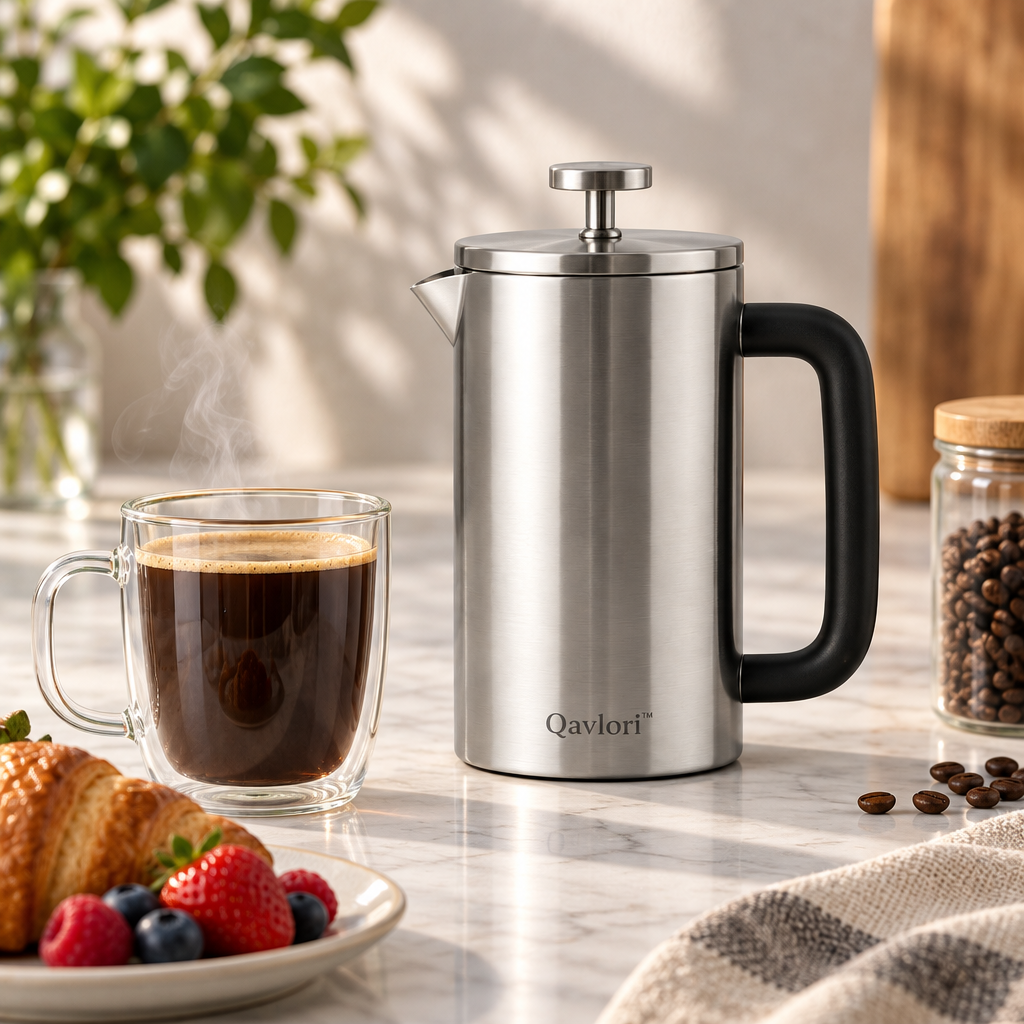 Qavlori™ Stainless Steel French Press Coffee Maker main image 02