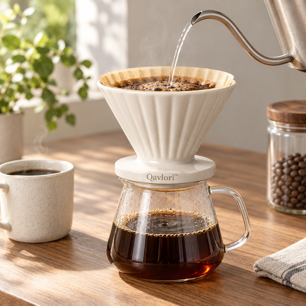 Qavlori™ Ceramic Pour-Over Coffee Dripper main image 02
