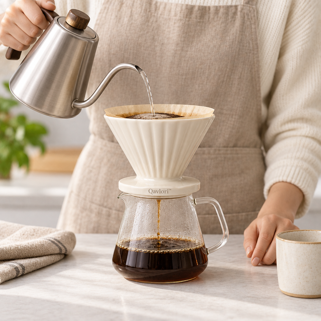 Qavlori™ Ceramic Pour-Over Coffee Dripper main image 04