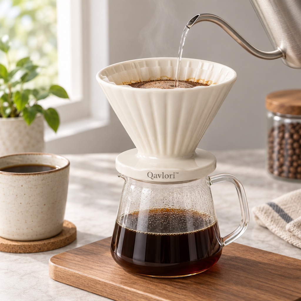 Qavlori™ Ceramic Pour-Over Coffee Dripper main image 05