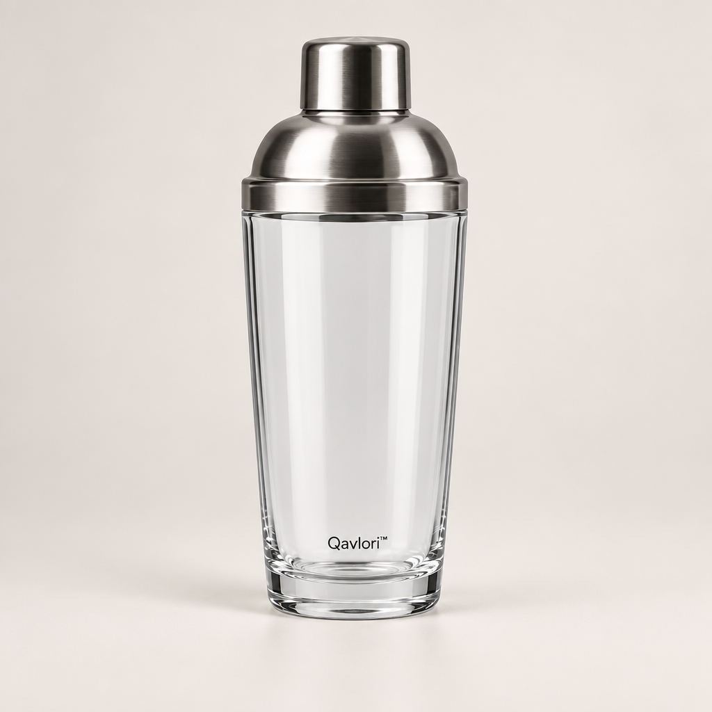 Qavlori™ Modern Glass Cocktail Shaker hero