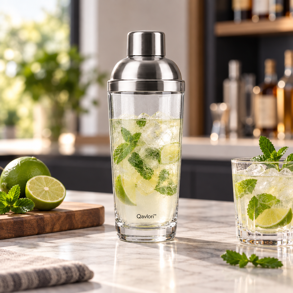 Qavlori™ Modern Glass Cocktail Shaker main image 02