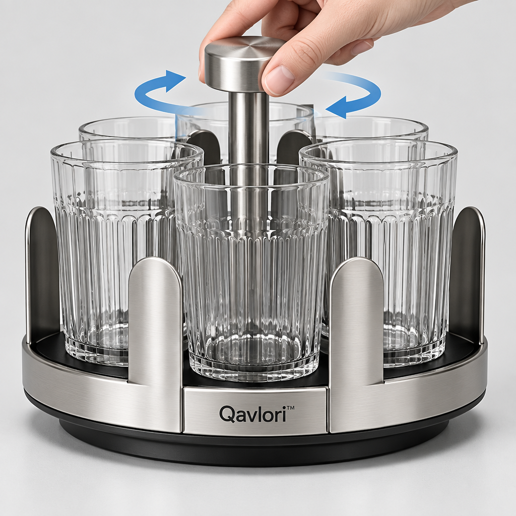 Qavlori™ Rotating Beverage Glass Holder main image 03